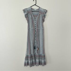 Veronica Beard Multicolor Striped Midi Dress